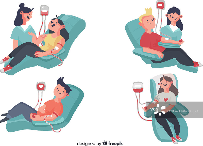 人们献血插画图片素材