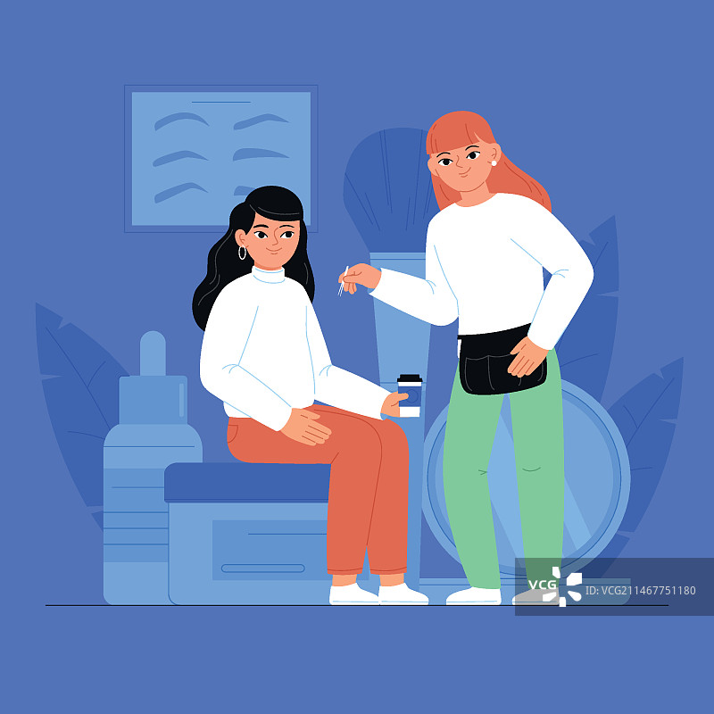 手绘纹眉插画图片素材