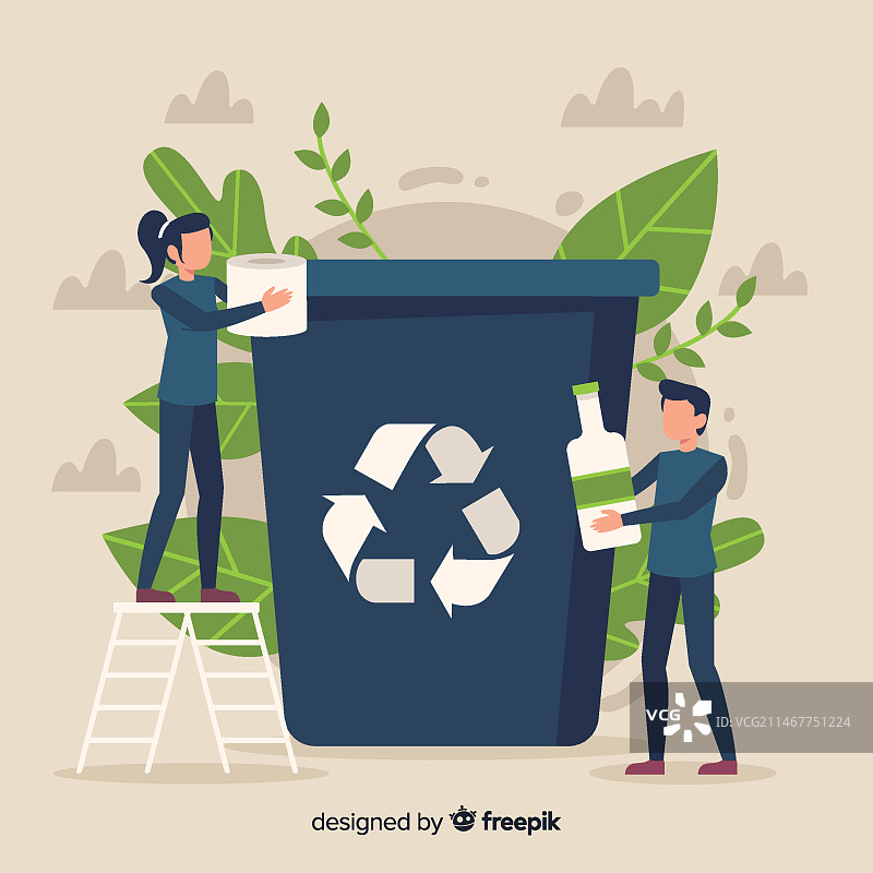 扁平风格的生态概念背景图片素材