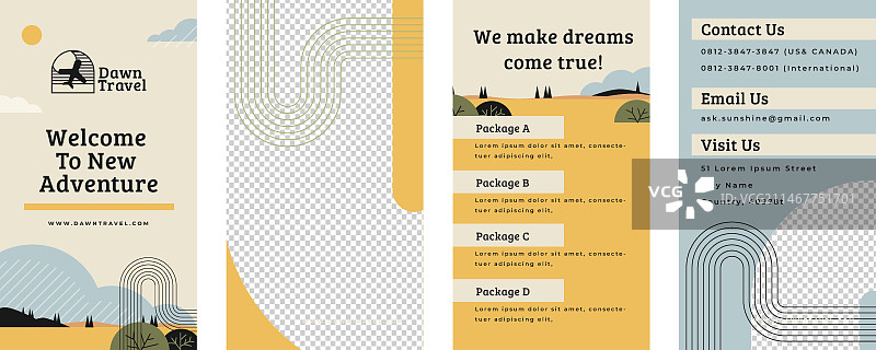 扁平风格旅行社Instagram快拍合集图片素材