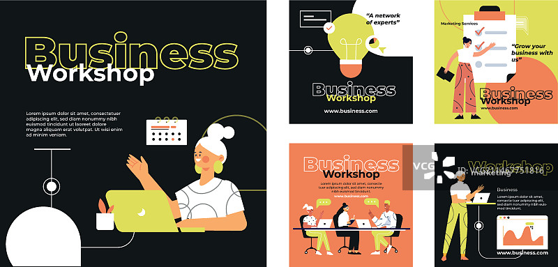 手绘商务研讨会 Instagram 帖子图片素材