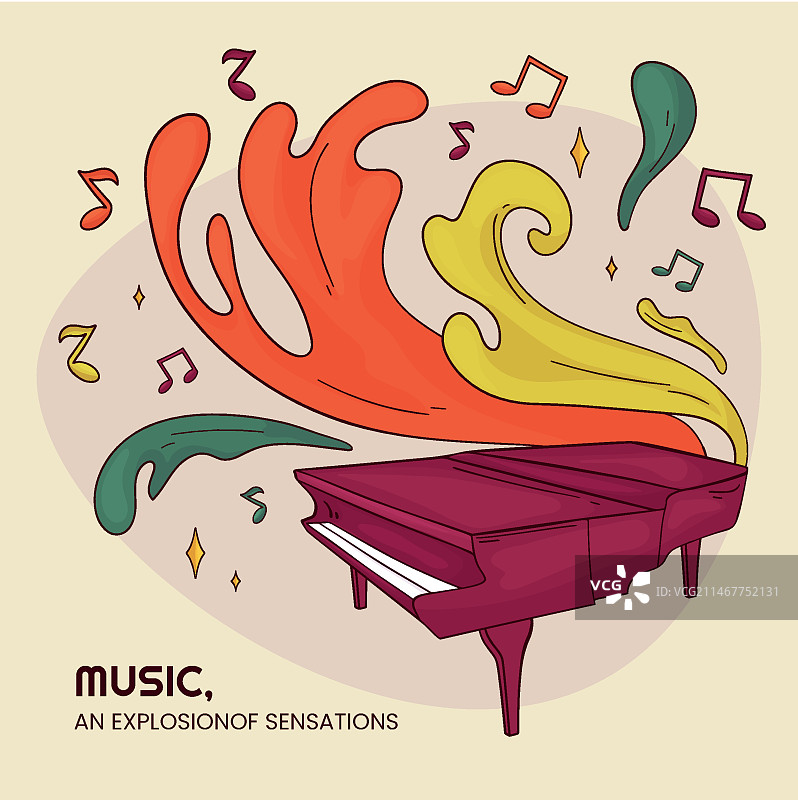 手绘世界音乐日插画图片素材