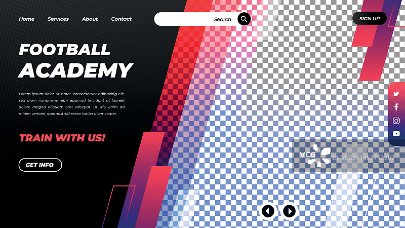 足球主题着陆页模板图片素材