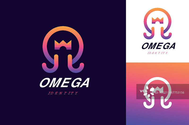 渐变欧米茄Logo模板图片素材