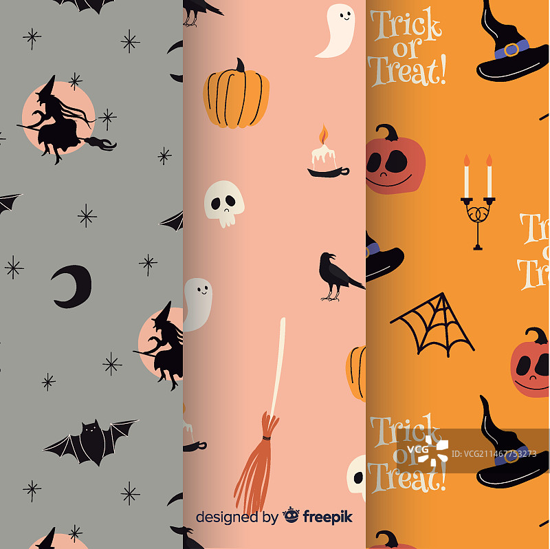万圣节手绘图案合集图片素材