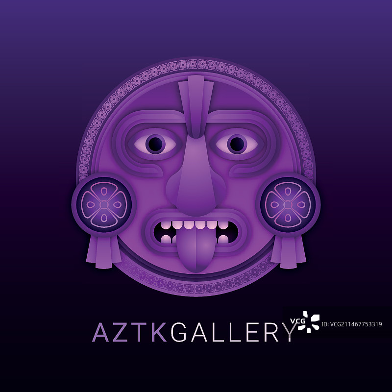 渐变阿兹特克标志模板图片素材