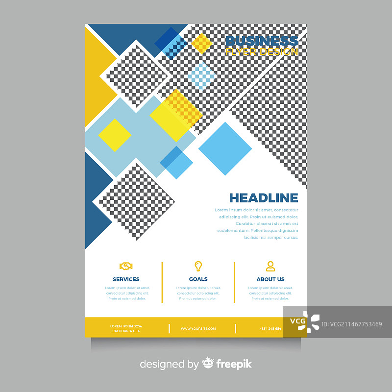 带照片的马赛克商业宣传单模板图片素材