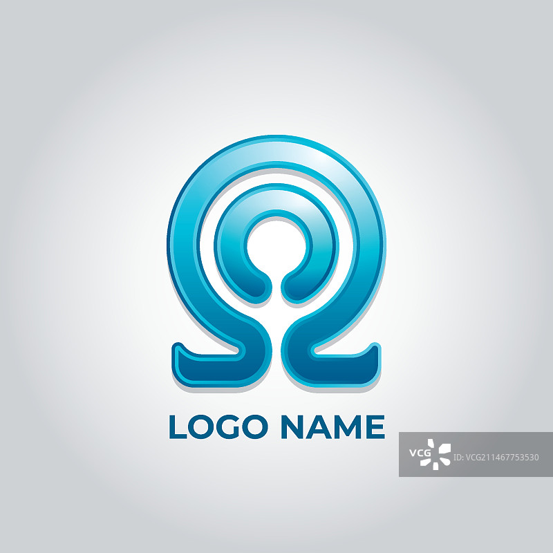 渐变欧米茄Logo模板图片素材