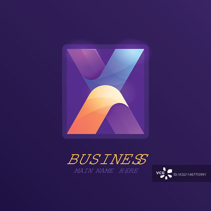 渐变X字母标志图片素材