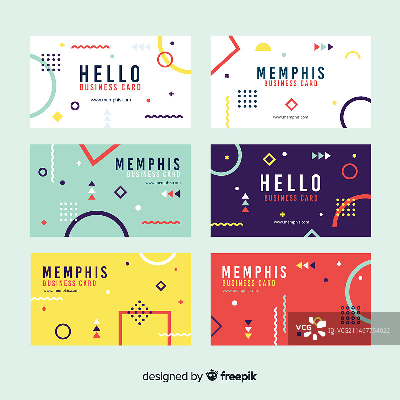 孟菲斯风格名片模板图片素材
