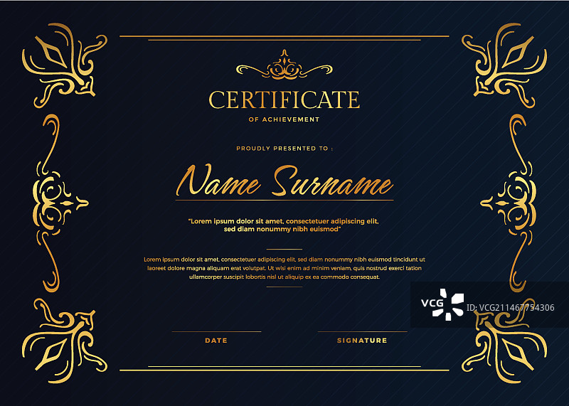 渐变装饰证书图片素材