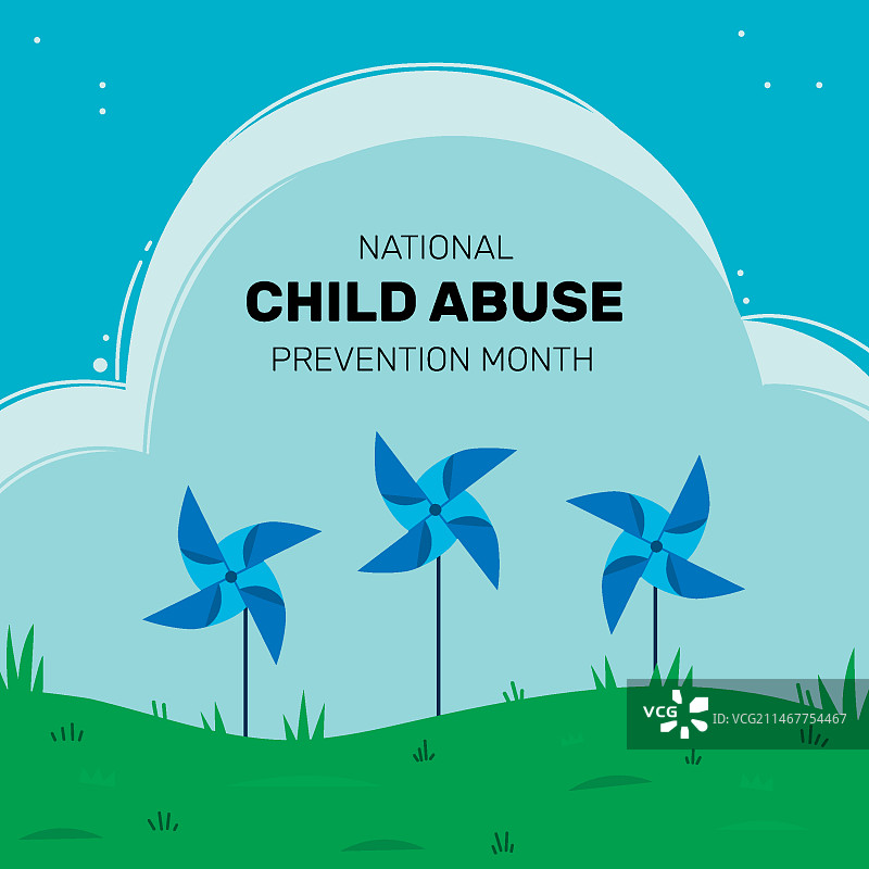 手绘全国防止虐待儿童月插画图片素材