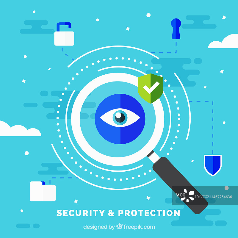 放大镜下的安全防护背景图片素材