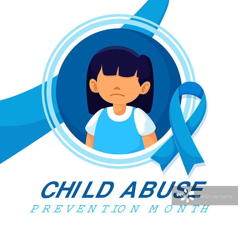 全国防止虐待儿童月扁平风插画图片素材
