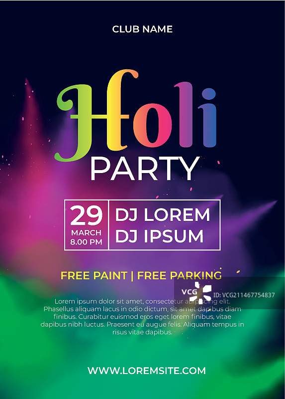 逼真洒红节竖版海报模板图片素材