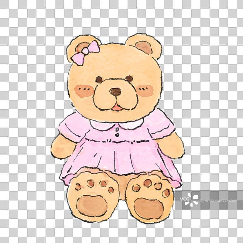 淡彩小熊免扣元素图片素材