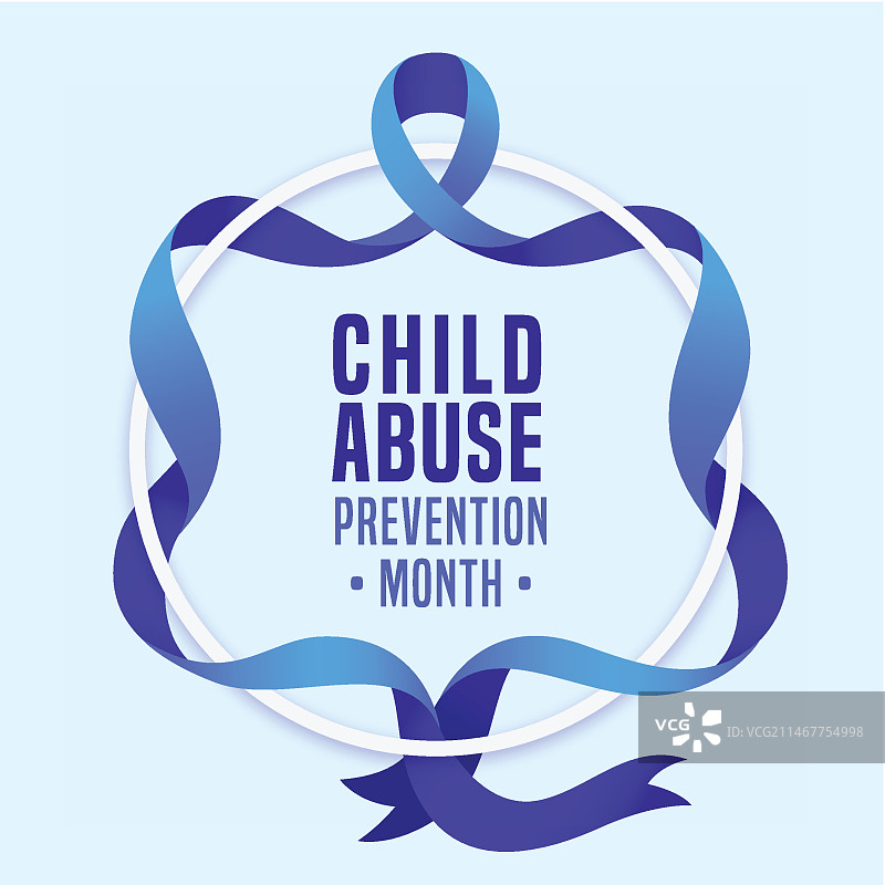 全国防止虐待儿童月扁平风插画图片素材