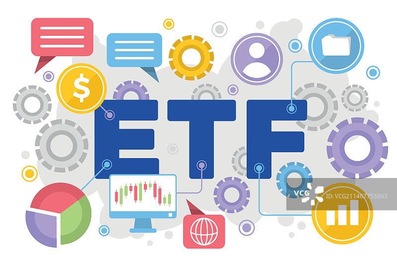 扁平风格ETF图示图片素材
