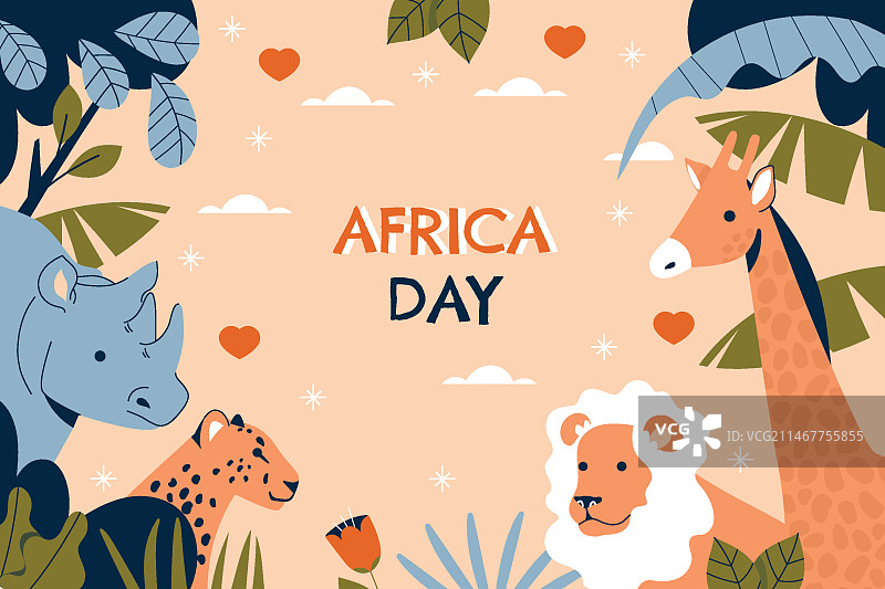 扁平风非洲日背景图片素材