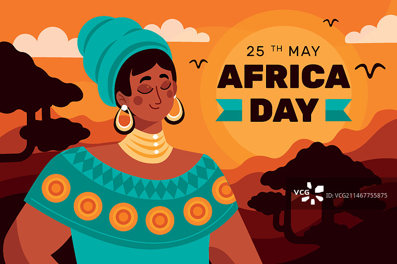 扁平风非洲日背景图片素材