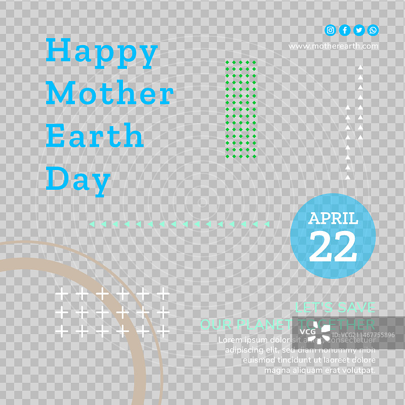 世界地球日方形宣传单模板图片素材