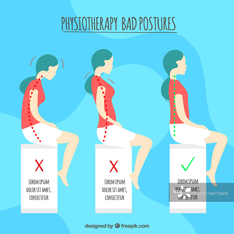 良好与不良的姿势图片素材