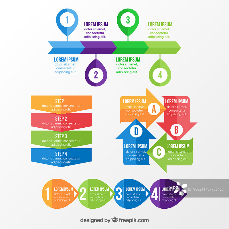 用于信息图表的各种彩色物品图片素材