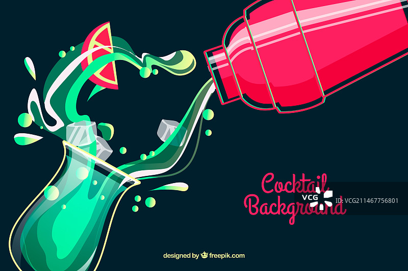 清爽鸡尾酒背景图片素材