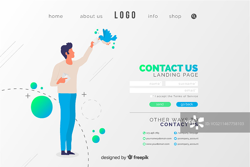 联系我们引导页：人物与小鸟图片素材