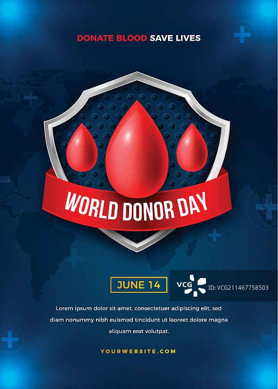世界献血日垂直海报模板图片素材