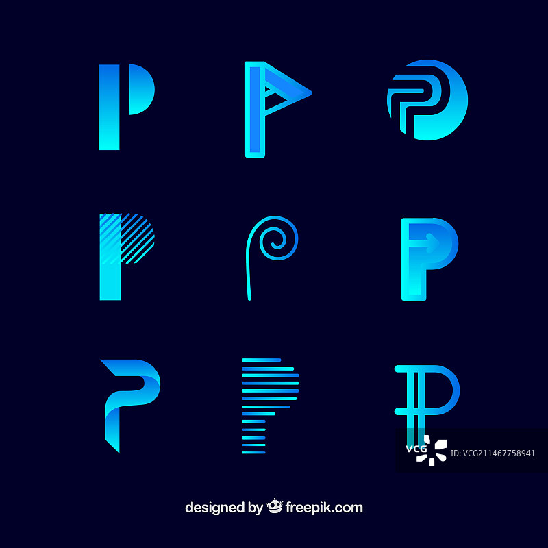 字母P Logo模板合集图片素材