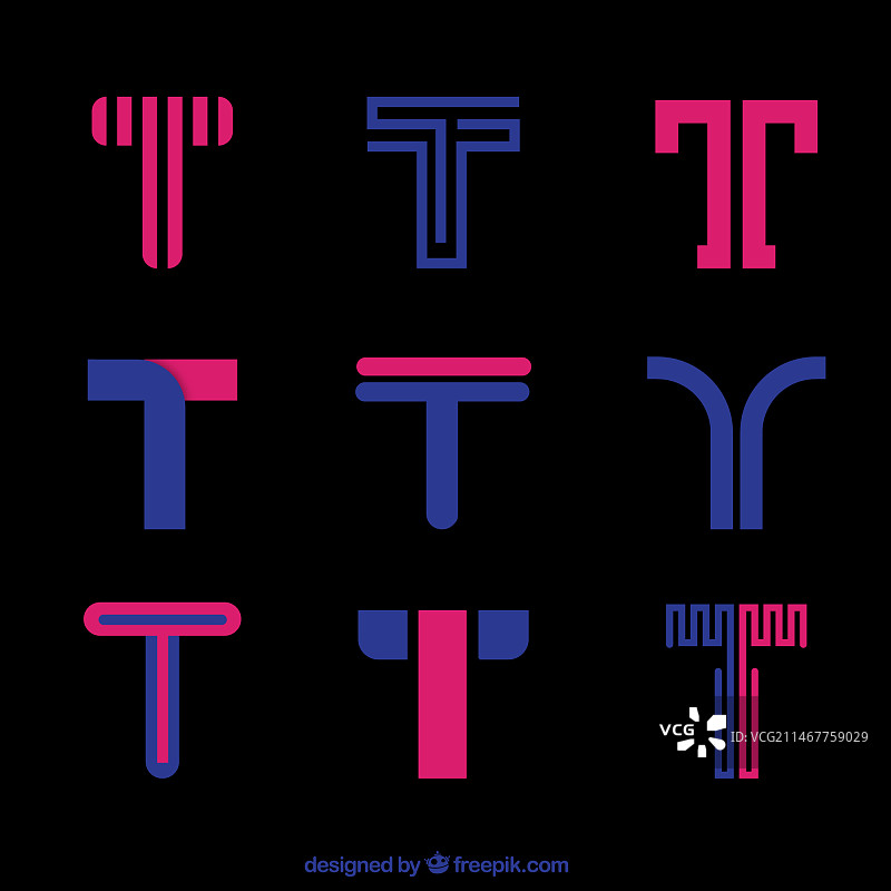 粉色字母T Logo模板图片素材