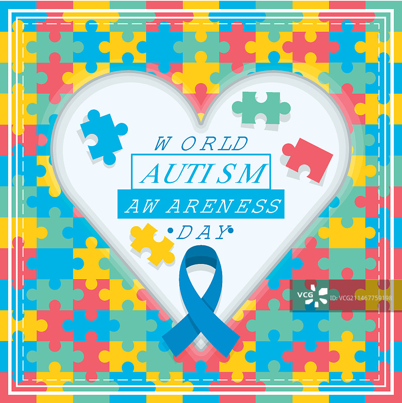 扁平风世界自闭症日宣传插画图片素材