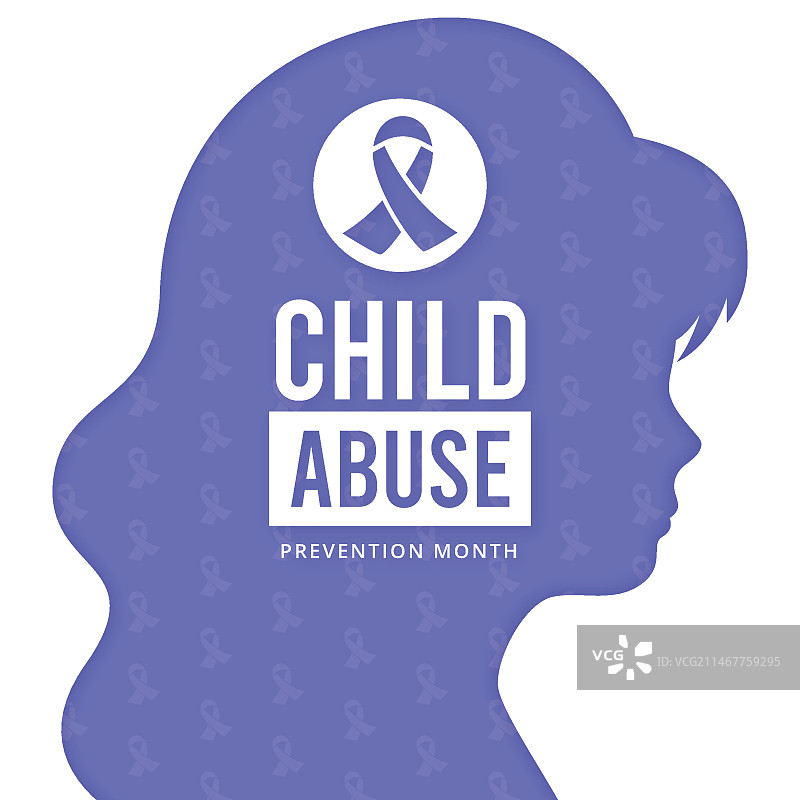 全国防止虐待儿童月扁平风插画图片素材