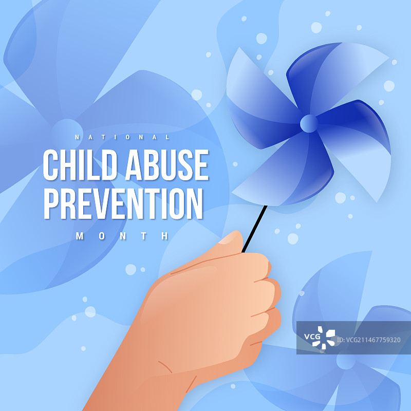 手绘全国防止虐待儿童月插画图片素材