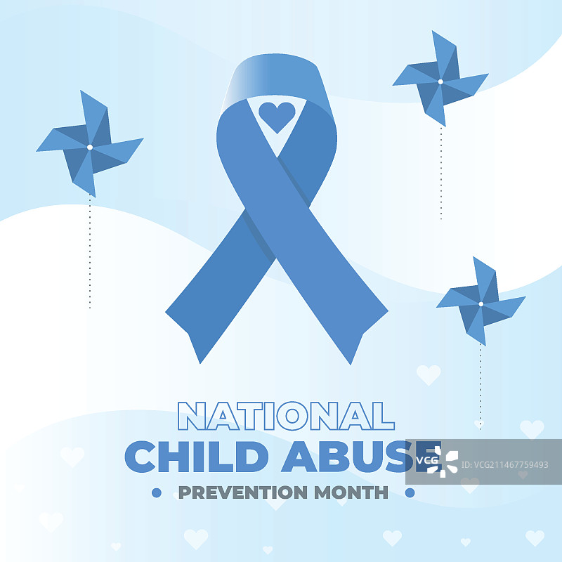 全国防止虐待儿童月扁平风插画图片素材