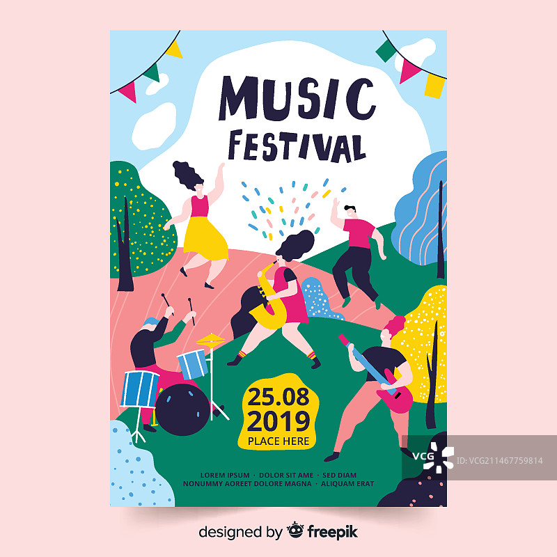 手绘音乐海报模板图片素材