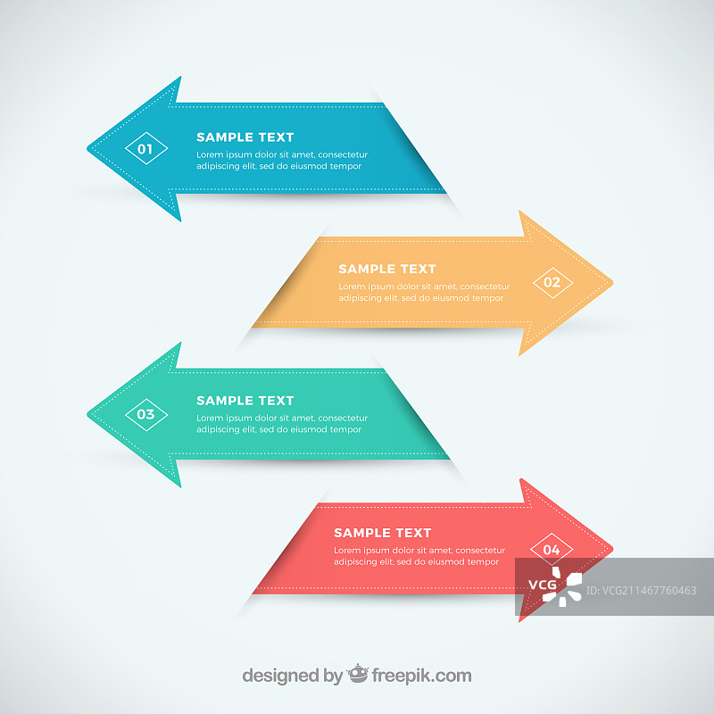 扁平风格的信息图箭头图片素材