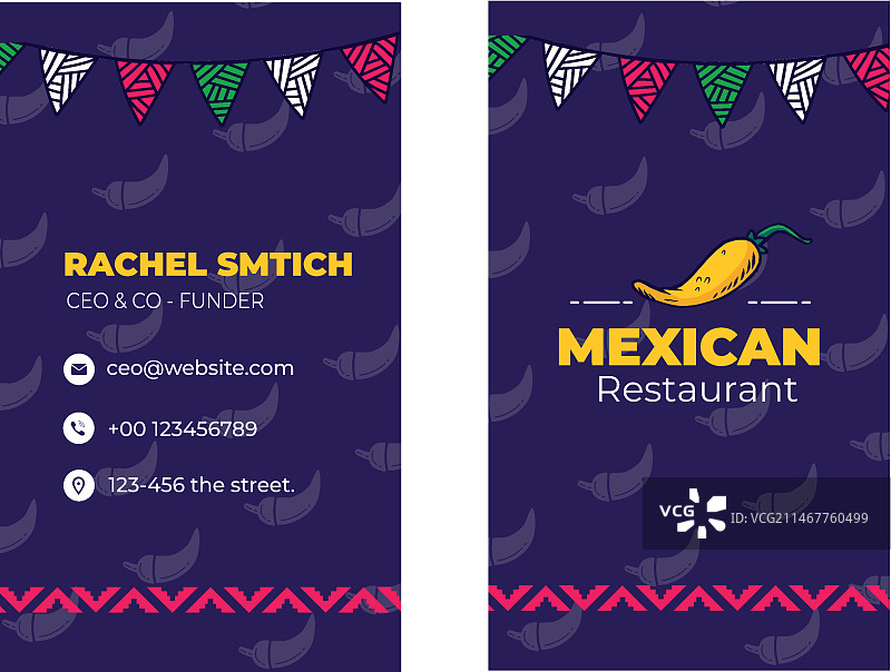 墨西哥食物双面名片图片素材
