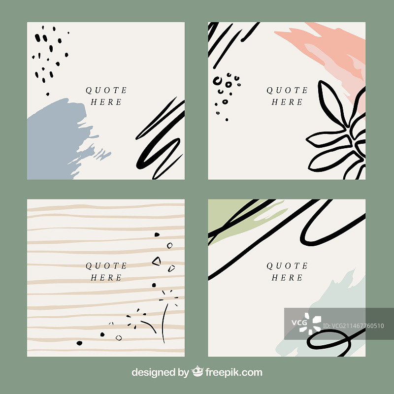 一组复古名言模板图片素材