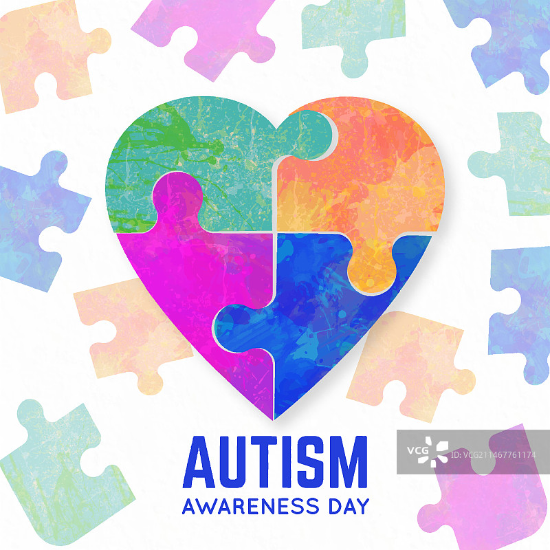 水彩世界自闭症关爱日图片素材