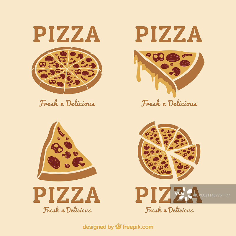 手绘披萨标志图片素材