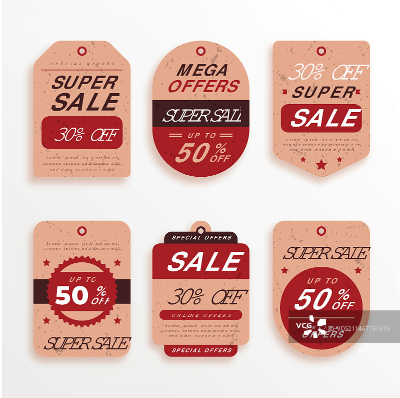 复古促销标签合集图片素材