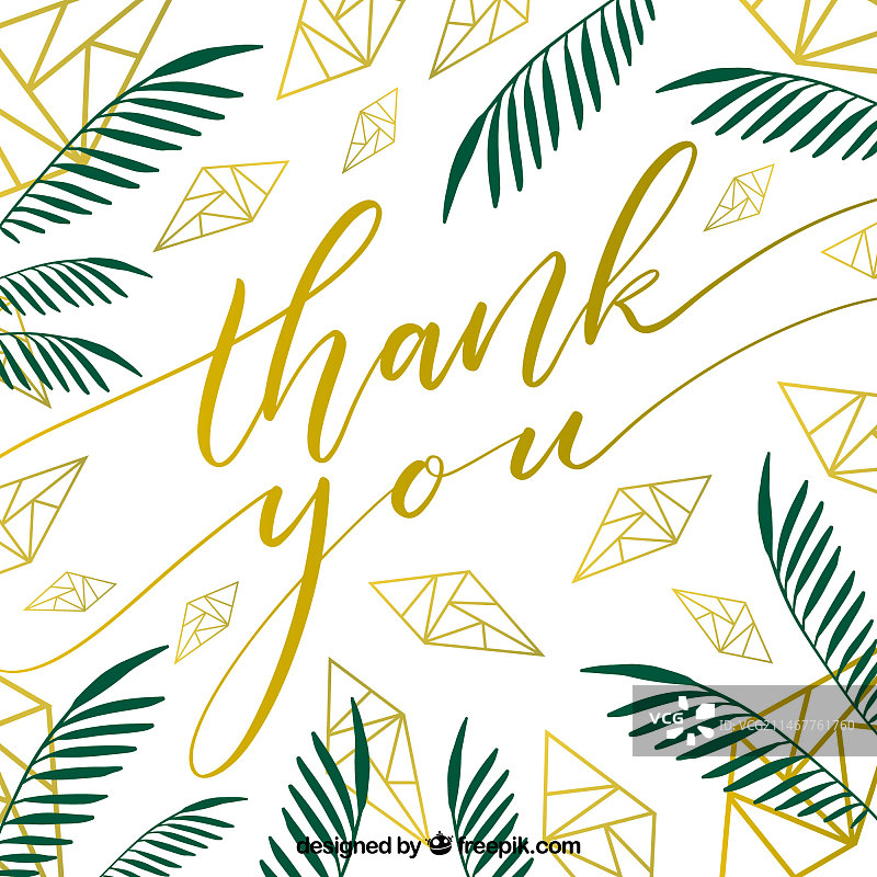树叶设计感谢卡图片素材