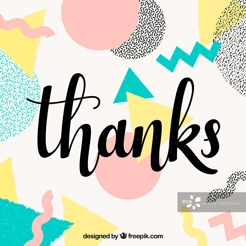 感谢背景与多彩形状图片素材