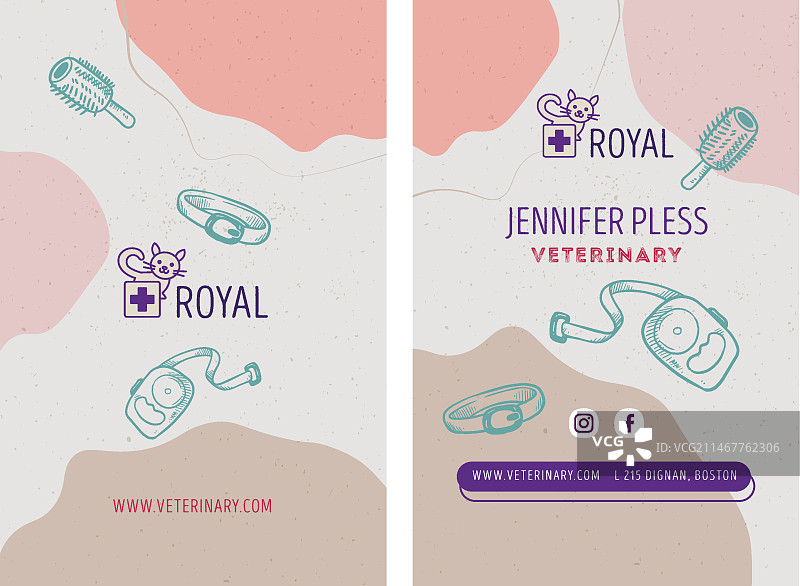 兽医名片模板图片素材
