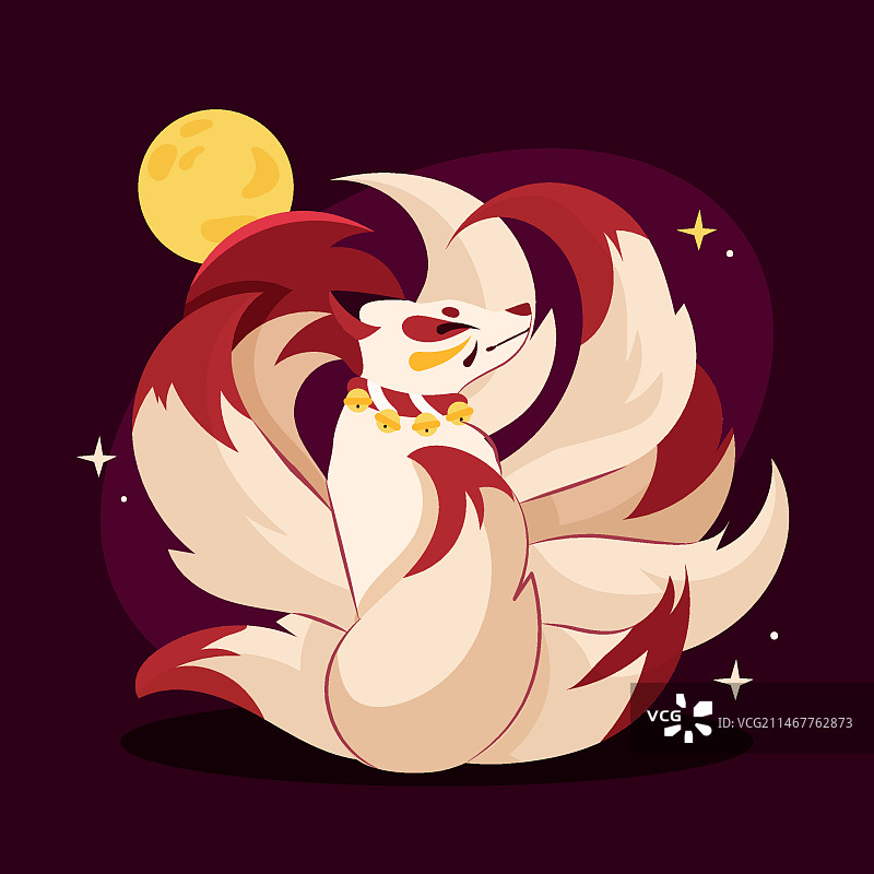 手绘扁平风狐狸插画图片素材