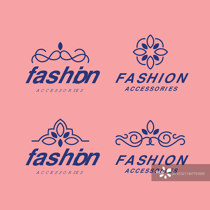 扁平风格时尚配饰Logo合集图片素材