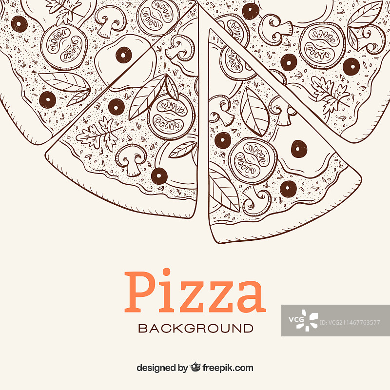 披萨素描背景图片素材