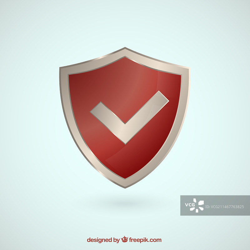 带复选标记的红色盾牌图片素材